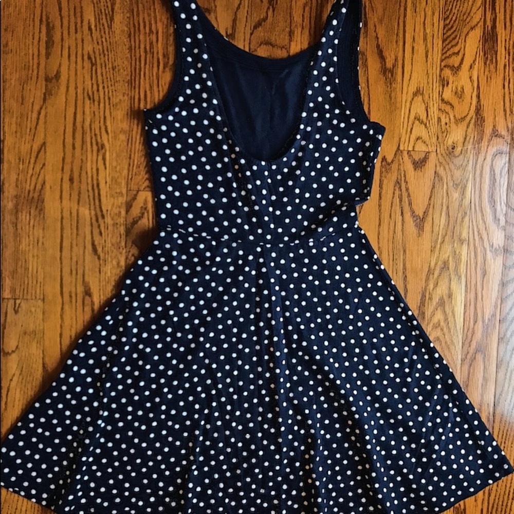 Black and white polkadot, skater dress